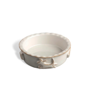 Dog Food and Water Bowl - Small French White