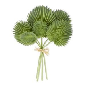 Real Touch Fan Palm Leaf Bundle (6 Stems) - 16"