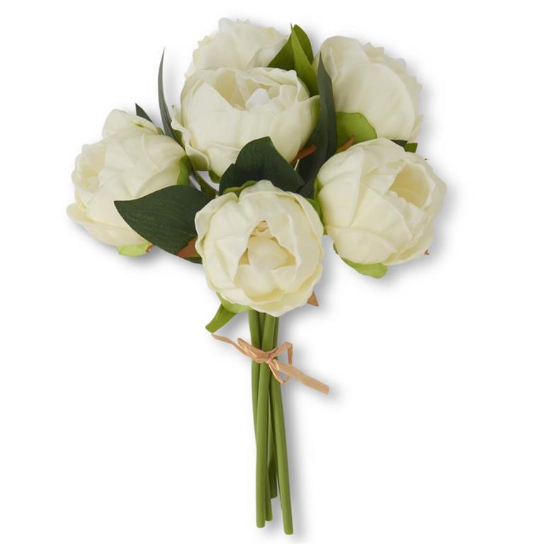 White Real Touch Peony Bundle