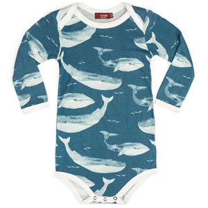 Blue Whale Long Sleeve - Bamboo One Piece