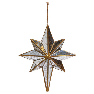 Distressed Mirrored Star Ornament 11.5"