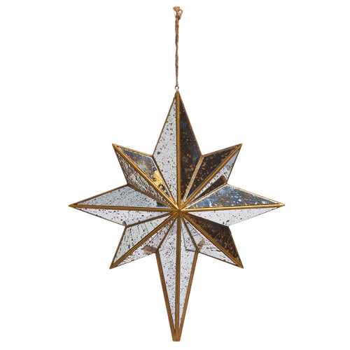 Distressed Mirrored Star Ornament 11.5