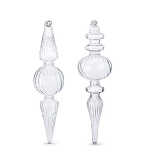 Clear Finial Ornament 8"