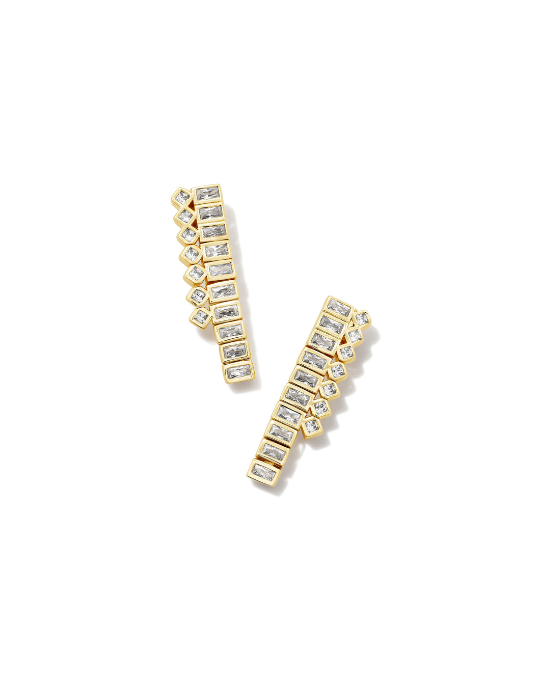Gracie Gold Tennis Linear Earrings in White Crystal