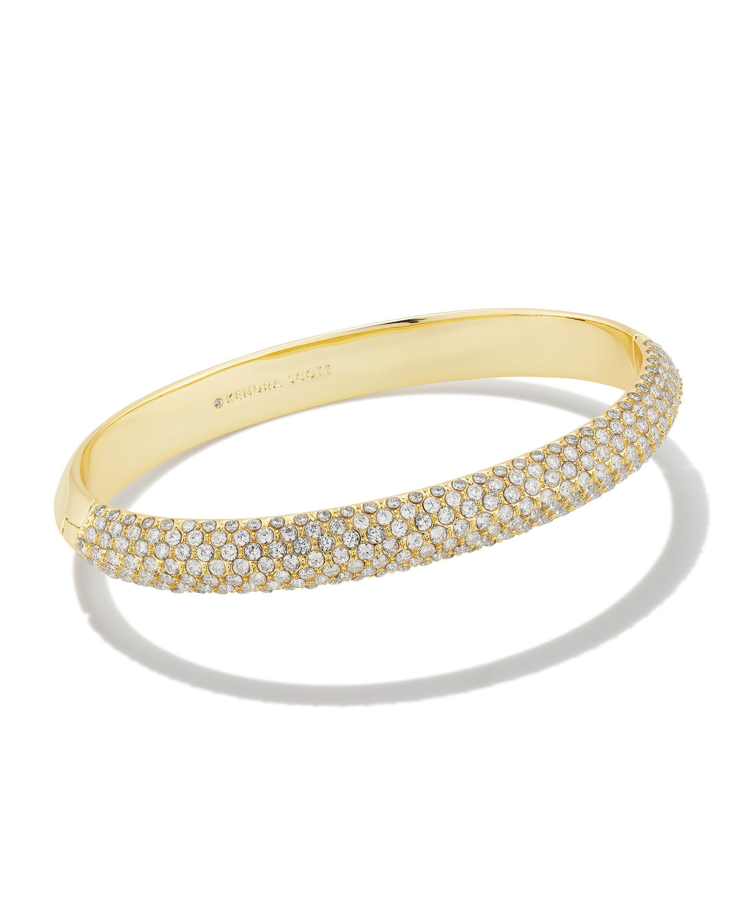 Mikki Gold Pave Bangle Bracelet in White Crystal