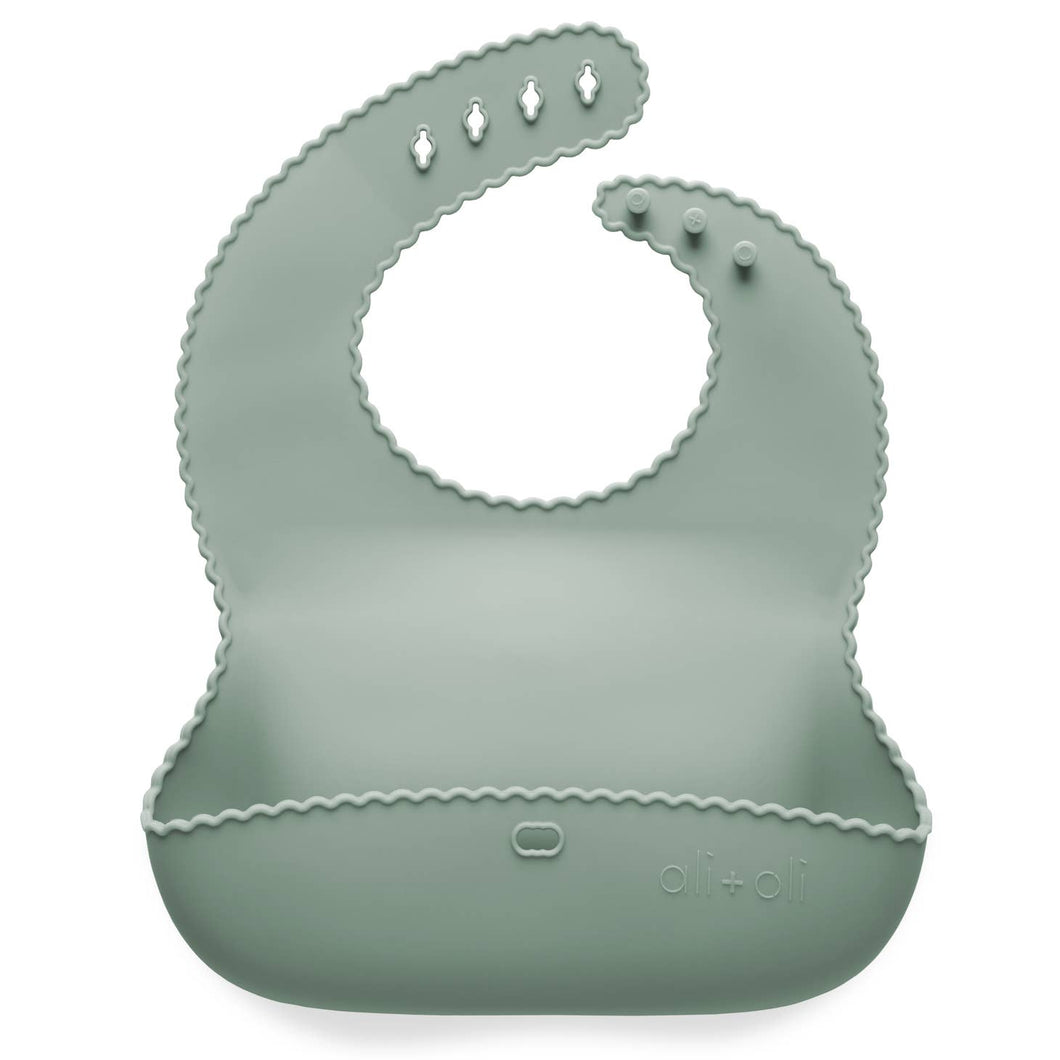 Silicone Baby Bib Roll Up & Stay Closed - (Mint)