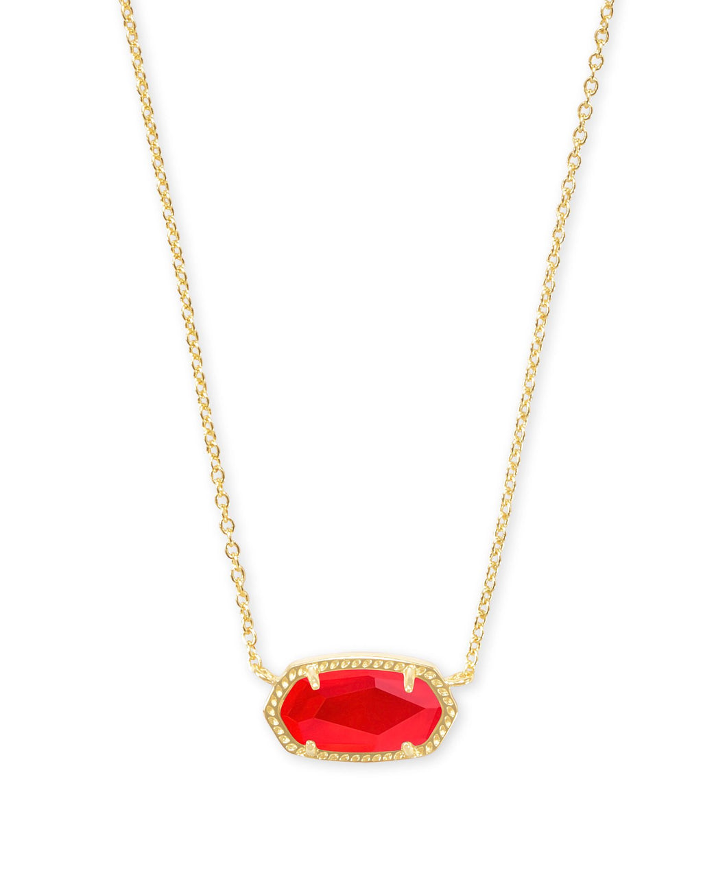 Elisa Pendant Necklace Gold Red Illusion