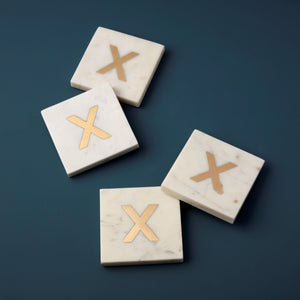 Verona Marble Monogram Coasters Set of 4