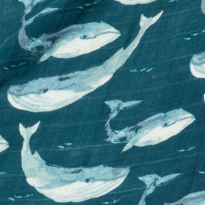 Blue Whale Big Lovey Three-Layer Muslin Blanket