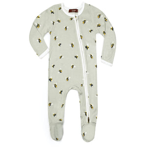 Bumblebee Zipper Footed Romper - Bamboo One Piece