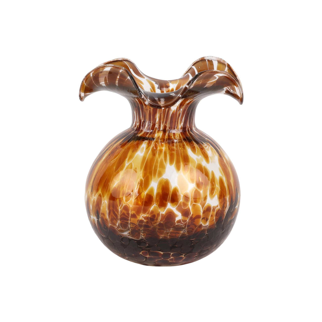 Hibiscus Bud Vase - Glass Brown Tortoiseshell