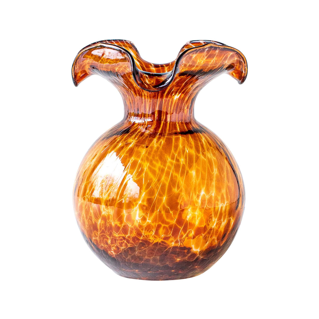 Hibiscus Small Fluted Vase - Brown Tortoiseshell