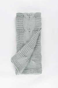 Micah Cable Knitted Throw - Aqua