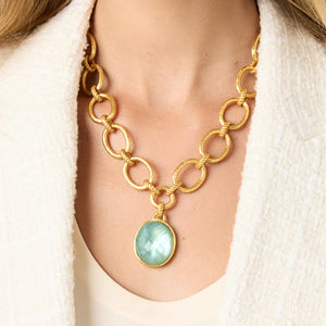 Nassau Statement Necklace Iridescent Aquamarine Blue