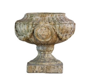 Aged Classic Urn with Garland