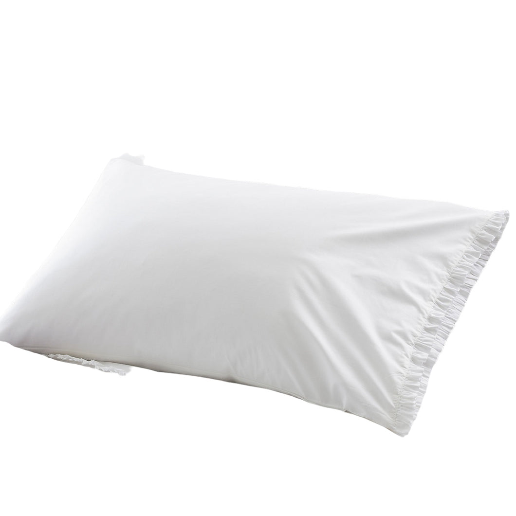 Classic Ruffle White Pillowcase (pair) King