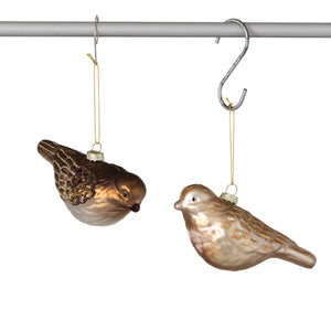 Brushed Gold Bird Ornament (Individual Assorted)