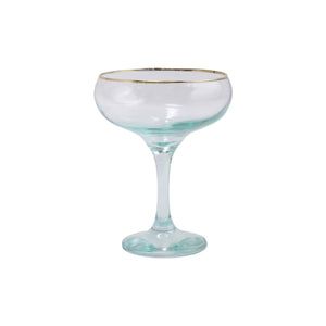 Rainbow Green Coupe Champagne Glass