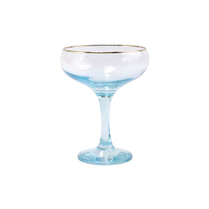 Rainbow Turquoise Coupe Champagne Glass