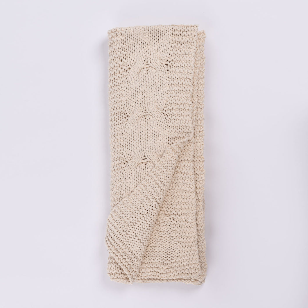 Micah Cable Knitted Throw - Natural