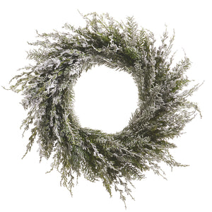 Flocked Cedar Wreath