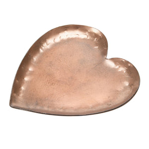 Metal Copper Plated Heart Dish