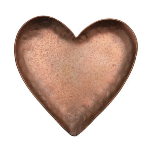 Metal Copper Plated Heart Dish