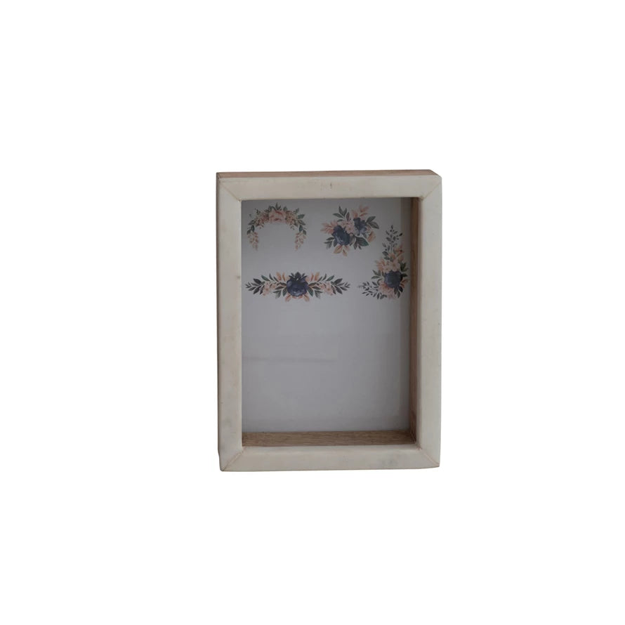 Marble & Mango Wood Shadow Box Photo Frame 5x7