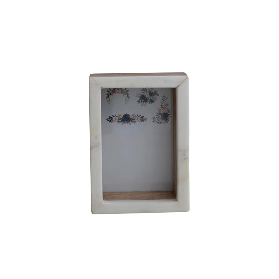 Marble & Mango Wood Shadow Box Photo Frame 4x6