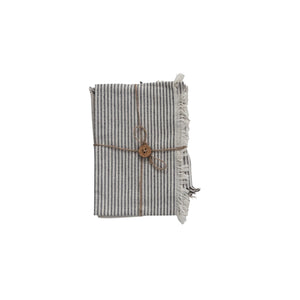 Stripes & Fringe Cotton Tea Towel Set of 2