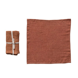 Rust Stonewashed Linen Napkins, Set of 4