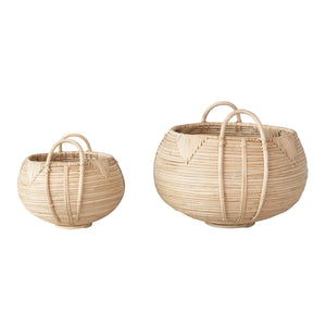 Hand-Woven Rattan Baskets w/ Handles