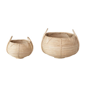 Hand-Woven Rattan Baskets w/ Handles