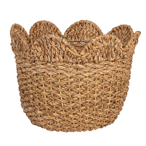 Braided Rattan Baskets w/ Scalloped Edge