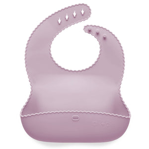 Silicone Baby Bib Roll Up & Stay Closed - (Lilac)