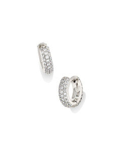 Mikki Pave Huggie Silver Earring