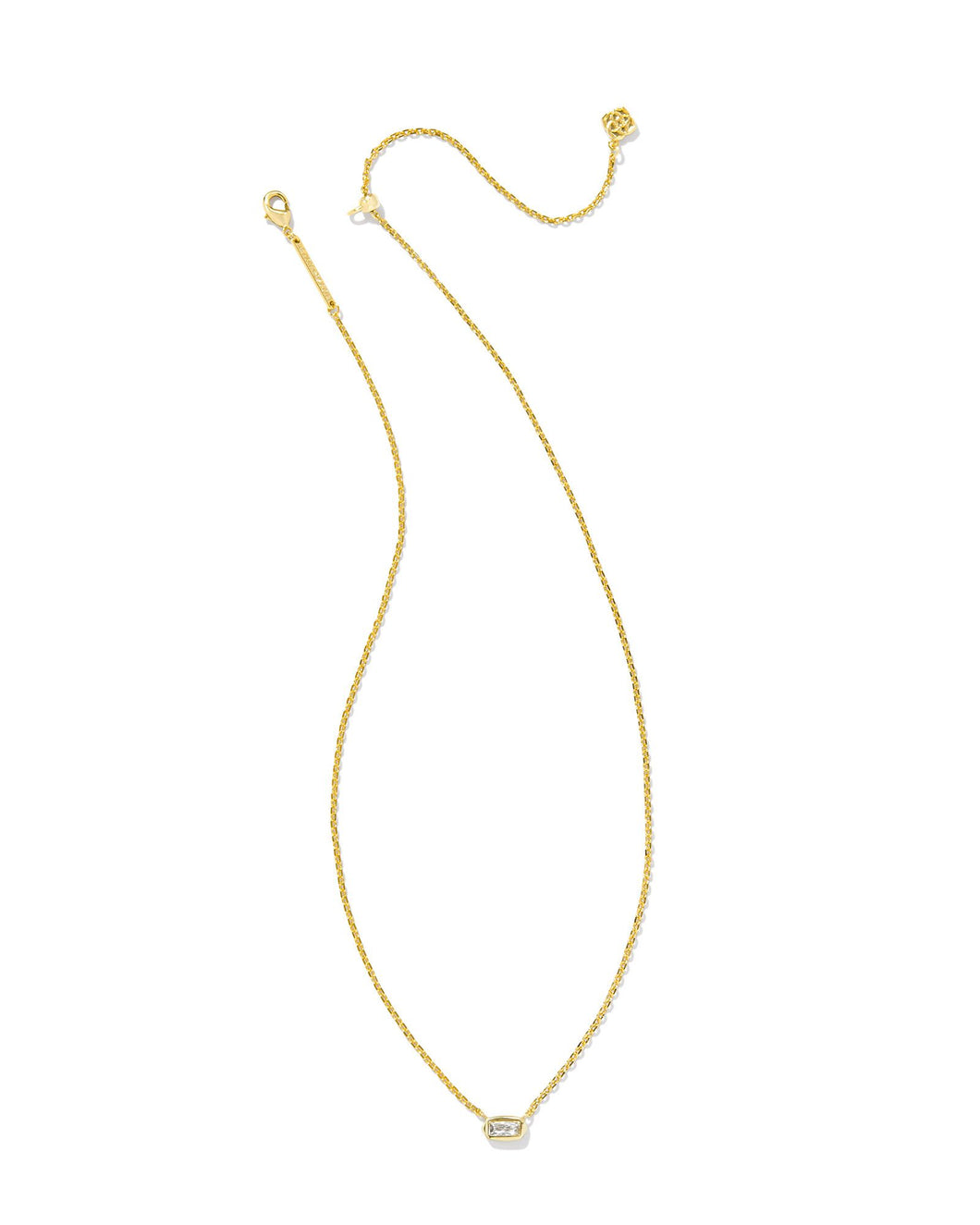 Fern Gold Crystal Short Pendant Necklace