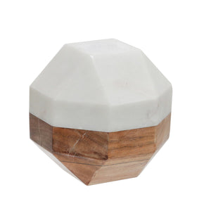 Marble & Wood Octagon Orb
