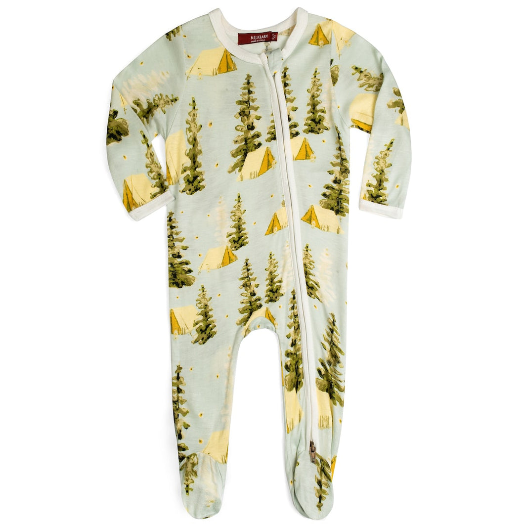 Camping - Bamboo Zipper Footed Romper