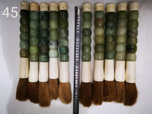 Calligraphy Brush Neutral Green Jade Beads