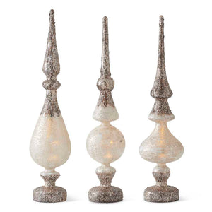 White & Silver LED Finials