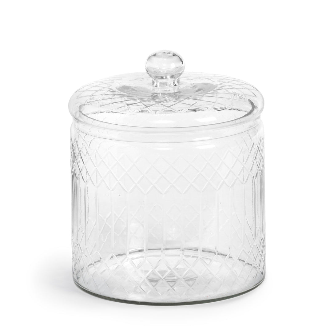 Carraway Etched Glass Canister, Medium