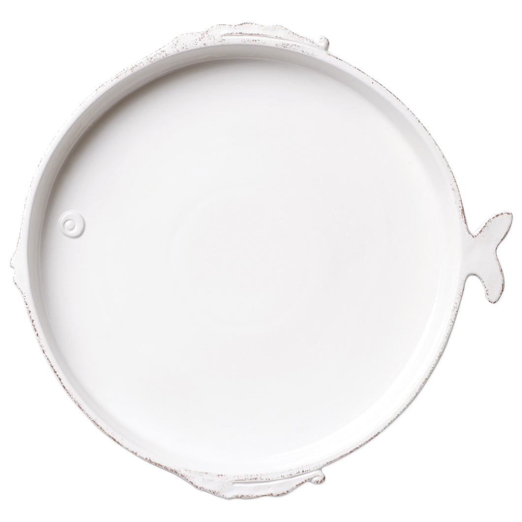 Melamine Lastra Fish White Round Platter