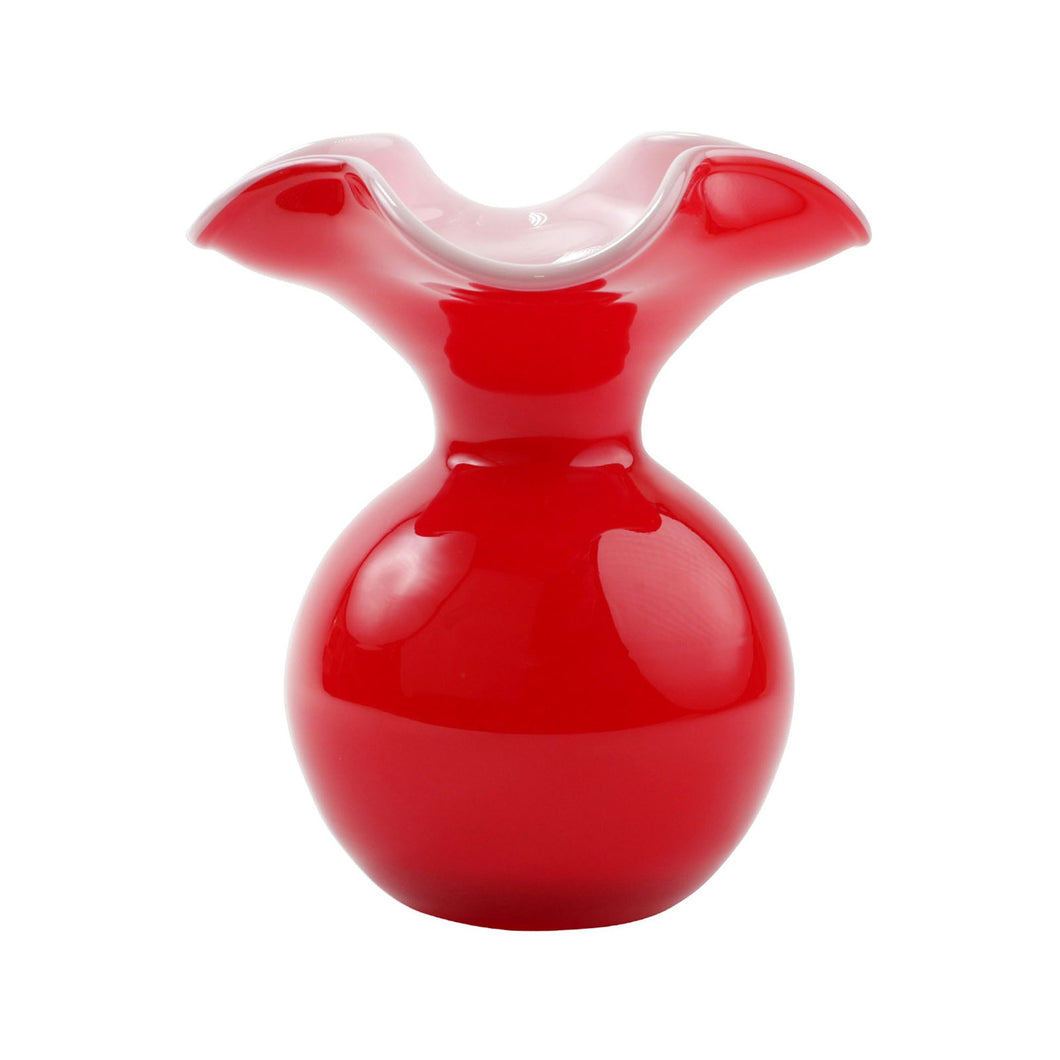 Hibiscus Small Fluted Vase - Red