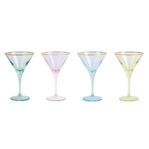 Rainbow Pastel Martini Glasses