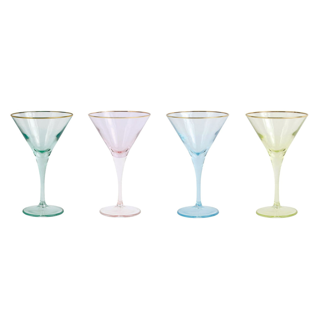 Rainbow Pastel Martini Glasses