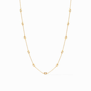 Penelope Delicate Station Necklace - Pearl