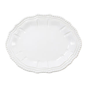 Incanto Stone White Baroque Small Oval Platter