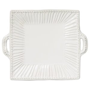 Incanto Stone White Stripe Square Handled Platter