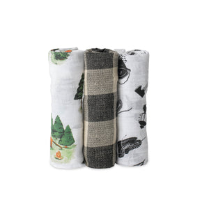 Happy Camper - Cotton Muslin Swaddle 3 Pack